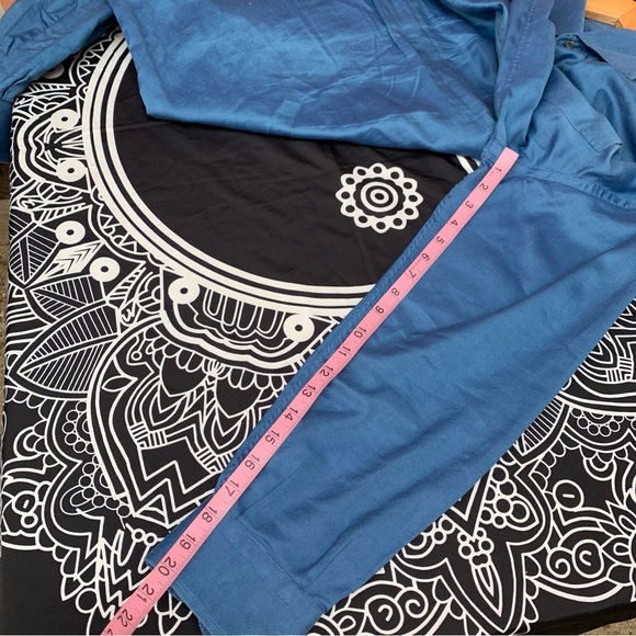 Brioni mens button up shirt size Large blue Italy - Picture 8 of 8